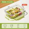 Fiambrera de Vidrio de Borosilicato Alto Caja de Frescura Bol Caja Bento de Frutas Calentamiento por Microondas Uso Especial Caja de Comida para Llevar para Oficinistas