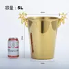 Balde de Gelo Espessado de Aço Inoxidável Ktv Bar Suprimentos Balde de Champanhe Balde de Gelo Comercial Balde Criativo para Cerveja Vinho Tinto