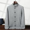 Nuevo Cárdigan de Cachemira Engrosado con Cuello Vertical para Otoño e Invierno Camisa Base Casual de Negocios para Hombre Chaqueta de Lana Cálida de un Solo Botón