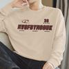 Suéter Pesado de 320g para Hombre Primavera y Otoño con Forro Polar Cálido Cuello Redondo Suelto Tendencia Camiseta de Manga Larga Blanca Top sin Capucha