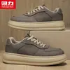 Sapatos masculinos Huili, novo modelo outono 2026, sapatos casuais de couro com painéis de alta qualidade, estilo britânico retrô masculino que aumenta a altura