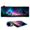 Mouse Pad Aurora da Islândia Personalizado Especial FPS Luminoso para Mesa RGB E-Sports Jogo Tamanho Grande Tapete de Computador