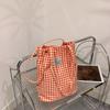 Bolso de lona a cuadros de gran capacidad estilo coreano, bolsa de compras, bolso de hombro para estudiante, mochila escolar, bolso tote retro, bolso de mano de moda