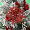 Decorações de Natal Flores Artificiais de Natal 14cm Flores Auspiciosas Pingentes para Árvore de Natal Flores com Pó Dourado