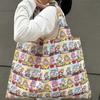 Bolsa de protección ambiental plegable de dibujos animados japoneses, bolsa de compras de tela Oxford, bolsa de almacenamiento portátil, bolsa grande para supermercado