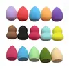 Esponja de Belleza Popular Transfronteriza, Esponja de Maquillaje con Forma de Calabaza Gota de Agua Angulada, Doble Uso para Aplicación Seca y Húmeda, Esponja Cushion