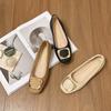 Zapatos de tacón bajo cuadrados de estilo de noche para mujer, nuevos modelos de primavera y otoño 2025, perfectos para combinar con faldas, tacón bajo, suela suave, mocasines sin cordones
