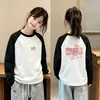 Camiseta base de doble cara con forro de forro polar para niñas, camiseta casual de manga larga para otoño e invierno para niños mayores, top cálido y suave