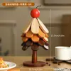 Árbol de Navidad Creativo Base de Madera Aislante Térmico Ensamblaje Desmontable Posavasos Decoración de Escritorio Retro Adorno de Regalo Festivo
