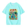 Camiseta de Manga Corta Estampada de Color Puro Cómoda y Transpirable para el Verano 2025 Nueva Tendencia Algodón Puro Cuello Redondo Pulóver Talla Grande