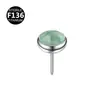 Liga de Titânio F136 0,9x 4mm Pedra Natural Olho de Tigre Joia para Piercing Stud de Lábio Stud de Orelha Stud de Língua Piercing
