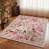 Alfombra bohemia floral transfronteriza para sala de estar y mesa de centro, cobertura completa de área grande, resistente a la suciedad y fácil de mantener
