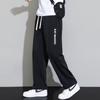 Ropa sin camisa Pantalones de seda de hielo para hombre Verano Nuevo Estilo coreano Delgados Casuales Sueltos Talla grande Pantalones deportivos Hallen con lazo en el tobillo