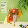Pingente de Leque de Bambu do Festival do Meio Outono, Leque Tecido de Bambu para Pendurar na Porta, Sachê Interno com Sino, Decoração de Porta de Entrada, Ornamento Tradicional Chinês para Pendurar no Carro, Novo Estilo Chinês