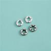 Cuentas espaciadoras con diseño de gota de agua de plata esterlina S925, cuentas espaciadoras con superficie de golpe, cuentas tejidas a mano, accesorios para pulseras de cristal con perlas