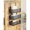 Estante de almacenamiento para colgar en la puerta con ganchos, estante de almacenamiento multicapa para detrás de la puerta del dormitorio, cesta de almacenamiento colgante sin taladro para detrás de la puerta de entrada, tipo oculto