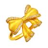 Loja de Ouro Mesmo Estilo Anel Borboleta Dourada com Zircônia Incrustada para Mulheres Designer de Nicho High-End Anel Aberto Transmissão ao Vivo