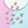 Al por mayor Versión Coreana Creativo Doble Colgante Patrón de Mariposa de Dibujos Animados Aleación con Goteo de Aceite Collar Pulsera Colgante Joyería Accesorios DIY