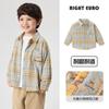 Camisa de Estilo Académico para Niños Estilo Europeo Derecho, Atuendo de Otoño para Niños Pequeños, Top para Bebé, Ropa Infantil para Primavera y Otoño, Camisa a Cuadros para Niños