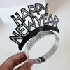 Decoración para Fiesta de Fin de Año y Día de Año Nuevo 2025 Diadema Dorada Plateada para el Cabello Adorno para la Cabeza de Papel de Aluminio Hebilla para la Cabeza Venta al por Mayor