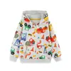 Venta directa de fábrica de sudaderas con estampado de coche de dibujos animados de moda estilo europeo y americano, chaquetas de punto de algodón tipo cárdigan para niños, venta al por mayor