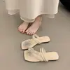 Nuevas Sandalias de Verano 2026 Versátiles con Pedrería Slip-On Estilo Hada Zapatos de Suela Plana para Combinar con Faldas Elegantes Sandalias para el Trabajo