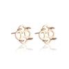 Pendientes de Plata S925 Portafondo Vacío para Mujer Lujo Accesible Japonés y Coreano Portafondo Vacío para Pendientes de Trébol de Cuatro Hojas Incrustado con Jade Calcedonia y Jade Hetian Portapendientes