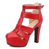 Estación independiente de verano modelo de comercio exterior primavera-verano 2026 estilo punk tacón ultra alto 40-50 talla grande suela gruesa correa de hebilla zapatos de mujer