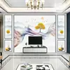 2025 Nuevo Estilo Papel Tapiz de Pared de Fondo de TV Estilo Chino Pintura de Paisaje Estilo Tinta China Papel Tapiz para Sala de Estar Papel Tapiz Cubierta de Pared de Película y Televisión 3D