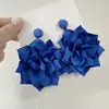 Accesorios Yongge Transfronterizos Europeos y Americanos Tela Pendientes de Flor de Rosa Grande Estilo Vacacional Dopamina Pendiente Floral Venta al por Mayor