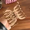 Presilha de Garra Simples Fosca Estilo Coreano para Mulheres com Cabelos Grossos, Adequada para Penteados Presos na Nuca, Presilha Tubarão com Toque de Luxo, Acessório de Presilha de Cabelo Abóbora