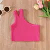 Ropa Infantil Niñas Verano Chaleco Negro Hombro Descubierto Celebridad de Internet Ropa de Verano para Bebé Niña Nuevo Estilo Sin Mangas Top Tubo