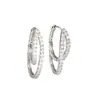 Pendientes de Aro Doble con Circonita Micro-Pavimentada Otoño e Invierno Nicho Retro Lujo Accesible Pendientes de Gama Alta Simples Elegantes Versátiles Joyería para Orejas