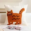 Cojín Decorativo de Dibujos Animados para el Hogar, Cojín Cuadrado Lindo para Cabecera de Cama, Extraíble y Lavable, Bordado de Toalla para Oficina, Cojín de Soporte Lumbar