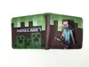 Carteira Dobrável Curta do Jogo Minecraft Steve Creeper Personalizada Criativa em Couro PU Carteira Masculina e Feminina