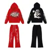 Conjunto de Sudadera con Capucha y Pantalones de Marca de Tendencia Hellstar Europeo y Americano Transfronterizo Estampado de Letras Holgado de Tendencia