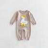 Ropa de bebé otoño e invierno nuevo mono para niños y niñas bebé manga larga hilo de algodón suéter de punto para salir ropa de escalada de patito pequeño