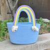 Nova Bolsa de Menina 2024 Nova Bolsa Nuvem Arco-Íris Bolsa Infantil de Palha Bolsa de Palha de Grande Capacidade Estilo Coreano
