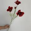 4 amapolas, 4 flores de Gesang, flores artificiales flocadas, adorno para pasillo ceremonial de bodas, adorno floral para camino, decoración de comercio exterior