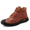 Botas masculinas Martin de cano alto com cadarço, plus size, estilo cross-border, calçados casuais de couro, novos sapatos de costura para comércio exterior, outono e inverno