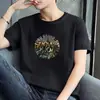 Camiseta de Manga Curta Verão 2026 Masculina Tendência Manga Meia Manga Camisa Básica Estilo Coreano Estampada Versátil Solta Moletom Camiseta Masculina