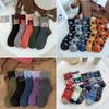 Comercio Exterior Transfronterizo de Amazon Calcetines de Invierno 22 para Mujer, Calcetines de Media Caña, Gato de Dibujos Animados, Engrosados, Calcetines Cálidos de Lana de Conejo, Aliexpress