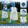 Impermeable Infantil con Diseño de Dibujos Animados y Espacio para Mochila, Adecuado para Estudiantes de Primaria, Senderismo, Protección contra Lluvia Fuerte, Ropa Impermeable para Niños de Preescolar, Poncho de Lluvia para Todo el Cuerpo