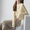 Cárdigan de Punto Suave Estilo Francés con Protección Solar, Delgado para Mujer Primavera/Verano 2026 Nuevo Ropa Exterior de Seda de Hielo Camisa para Aire Acondicionado, Top Corto