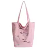 Bolso tote de rayas para mujer, versión coreana, estilo ins, casual y versátil, doble cara, gran capacidad, adecuado para estudiantes y para ir al trabajo, bolso de hombro casual