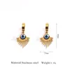 Nuevo Conjunto de Joyería: Collar, Pendientes, Cadena Personalizada de Acero Inoxidable, Colgante Ojo Turco, Aretes, Joyería