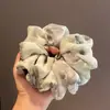 Goma para el pelo de gasa con estampado de rosas para mujer, Sencilla goma para el pelo para adultos, Cuerda para el pelo de intestino de cerdo, Accesorio para el pelo