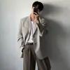 Chaqueta Blazer Casual para Hombre Coreana Estilo Coreano Tendencia Dongdaemun Traje Otoño Holgado Negro Un Botón