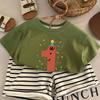 Ropa Camiseta Nueva de Algodón Digital Creativa de Manga Corta para Niña de Cumpleaños Bebé Niño de Un Año Top de Verano