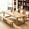 Mesa de Madera Maciza de Tablón Grande Estilo Nórdico Escritorio de Estudio para el Hogar Escritorio Grande para Sala de Estar Escritorio de Oficina de Tablón Grande Engrosado Mesa de Conferencias